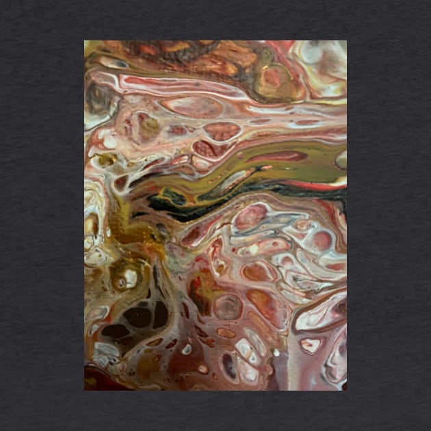 Red and Gold pour painting by DentistArt2022